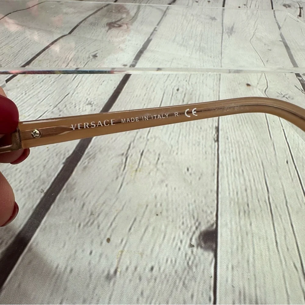 vtg Versace Women's Glasses frames only in case designer rose gold color